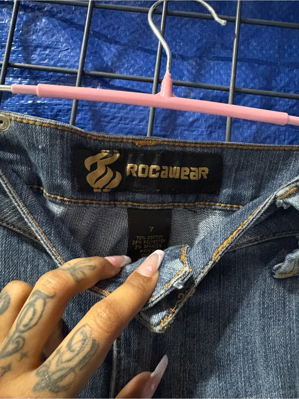 Rocawear Women’s Light Blue Embroidered Pocket Jeans - Picture 6 of 6